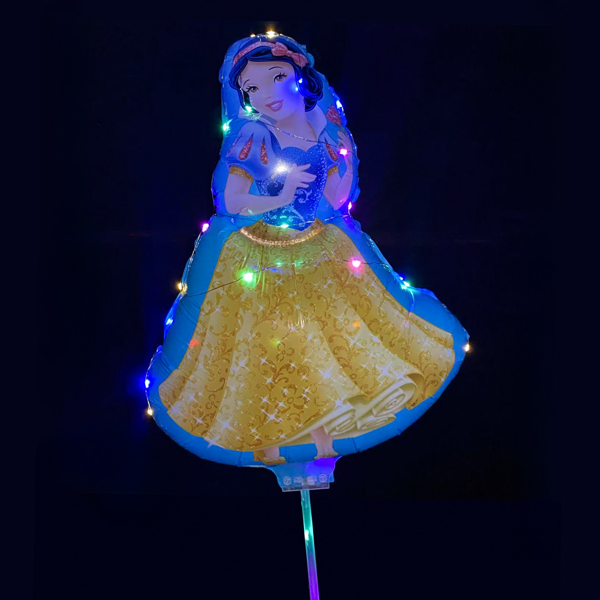 Clip luminoso globo clip de dibujos animados película de aluminio puesto de piso poste de remolque de mano globo mercado nocturno globo luminoso al por mayor