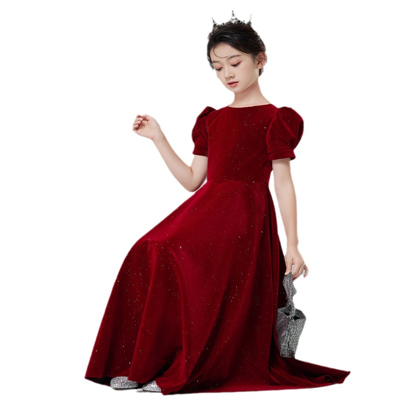 Vestido de un año para niños, traje de piano, niña burdeos, vestido de princesa, niña de las flores de la boda, niña anfitriona