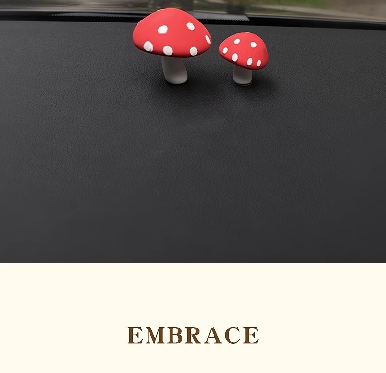 "Little Mushroom" Healing Car Interior Decoration Ornaments 2025 New Car Goods Car Center Console Decompression