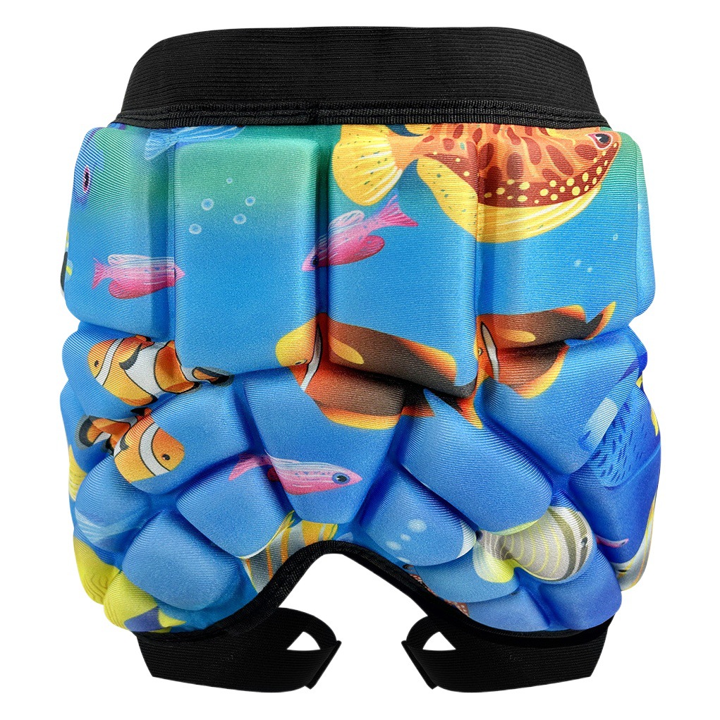 Protección de cadera de esquí para niños Patinaje sobre ruedas Almohadilla para traseros Niños y niñas Esponja amortiguadora Velcro Equipo de Protección deportiva Pantalones anti-caída