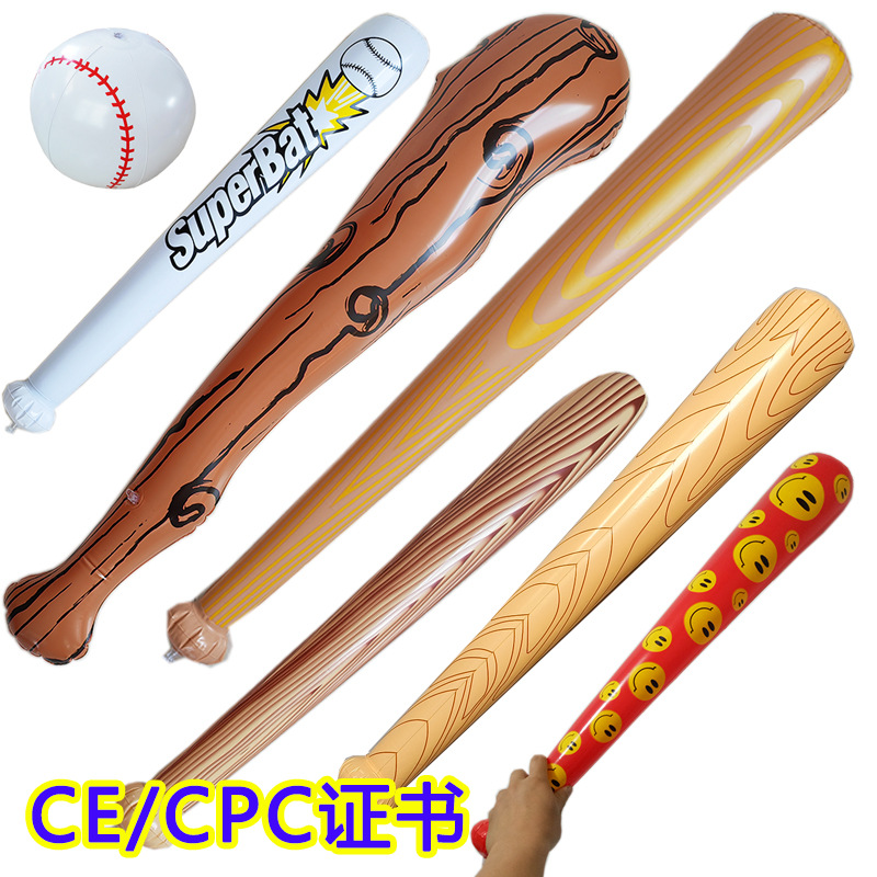 Bate de béisbol inflable spot pvc grano de madera bate de béisbol palo de madera juguete inflable transfronterizo repostaje palo inflable