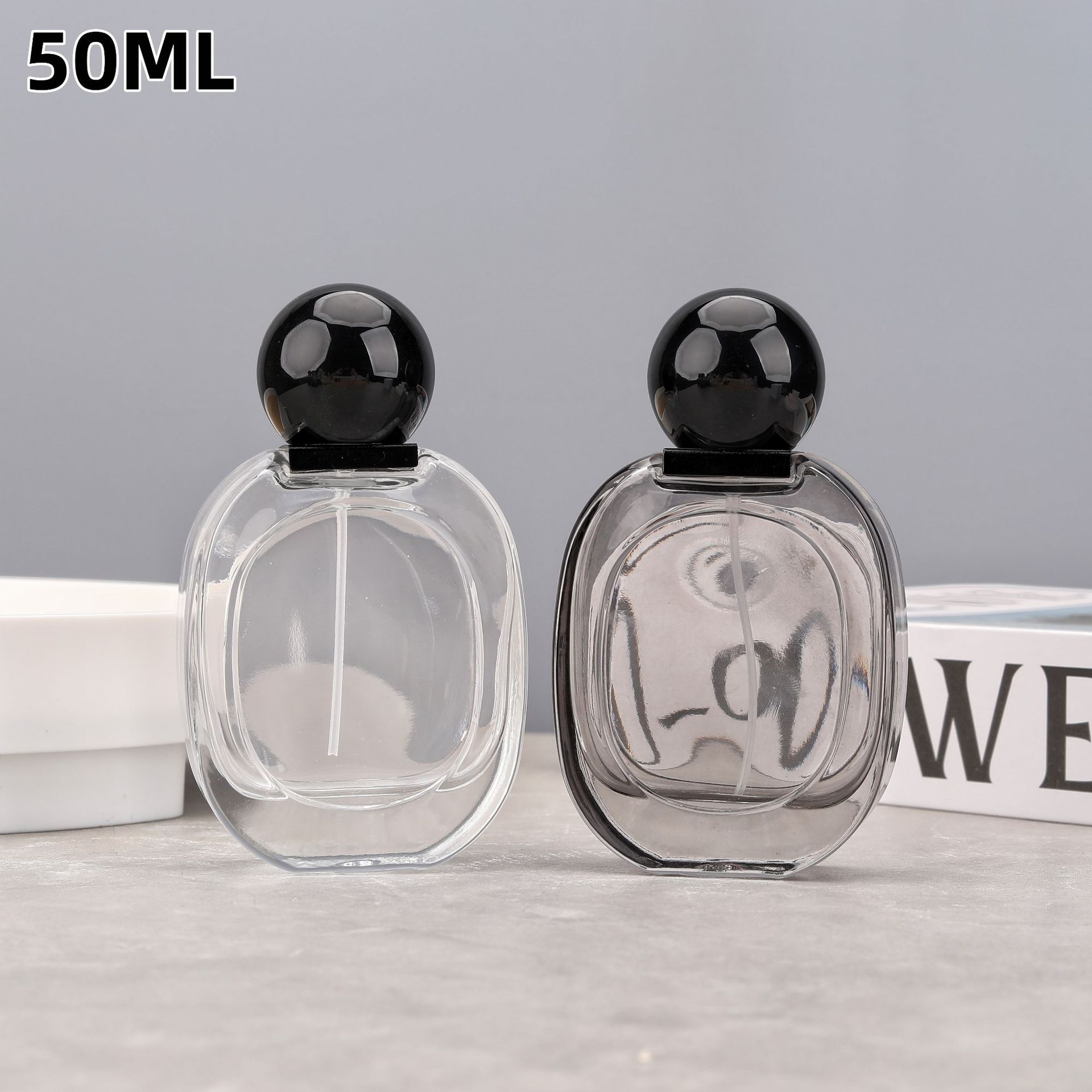 F082E香水分装瓶50ML玻璃喷雾空瓶替换旅行化妆品大容量按压式