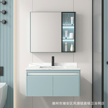 304不锈钢浴室柜现代简约洗脸洗手盆柜组合轻奢卫生间洗漱台陶瓷