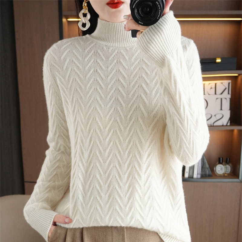 Andy velvet half turtleneck seven-pin thickened alanhua warm bottoming shirt women's autumn and winter new all-matching sweater sweater