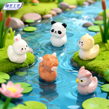 卡通动物兔子猫咪家居桌面装饰创意礼物树脂摆件批发