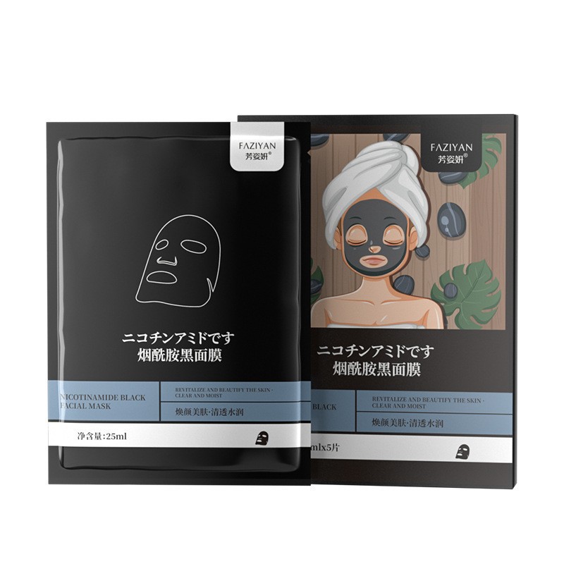 Fangziyan Черная маска с ниацинамидом, коробка 25 мл*5