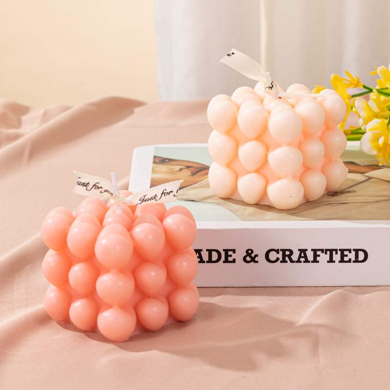 Amor cubo de balsamosa vela de regalo de San Valentín, estilo creativo artesanal en decoración interior vela