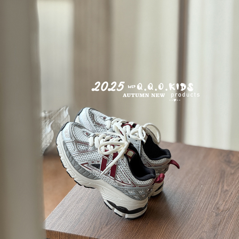 QQO童鞋 2025秋季新款儿童运动鞋男女童老爹鞋网面透气休闲跑步鞋|undefined