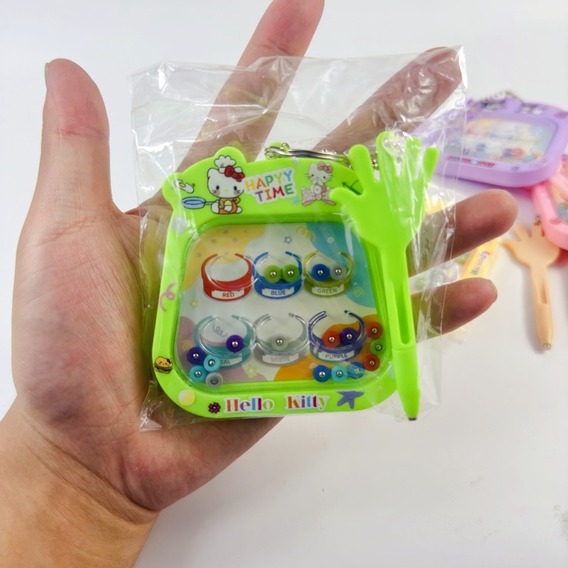 Creativo dibujos animados bola de acero de atracción bola pequeña tablero de dibujo llavero descomprimir niños estudiantes bolsas colgantes regalo de cumpleaños
