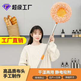 静电除尘不锈钢太阳花地拖吸水平板拖把家用除尘拖把向日葵拖把