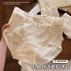 French Lace Stitching Pure Cotton Underwear Women's Mid-Waist 10A Bacteriostatic Bottom Crotch Pure Mesh Girl's Briefs