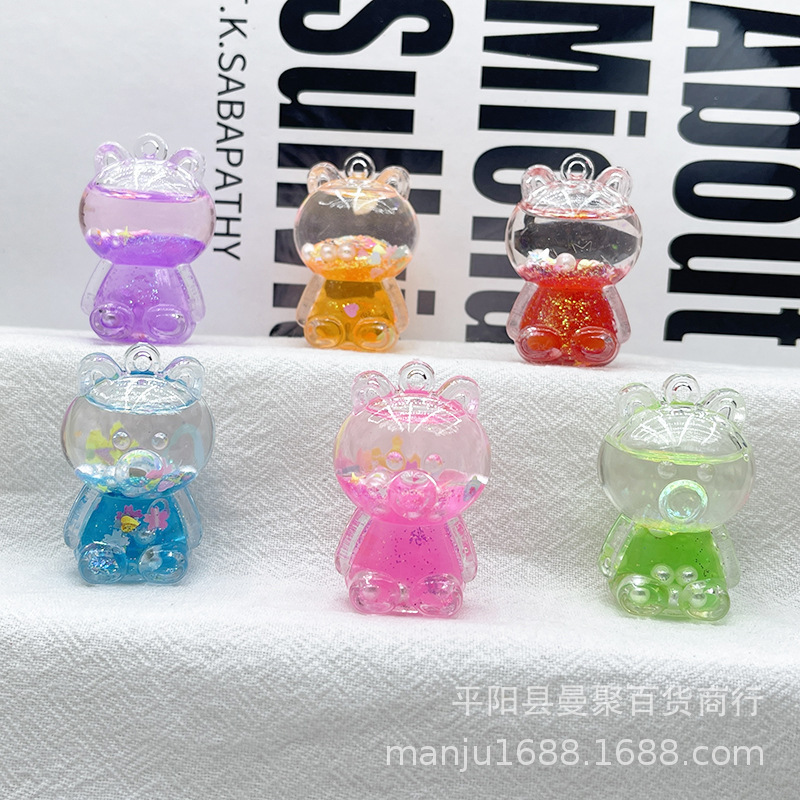 創意花入油流砂瓶キーホルダーアクリル流砂瓶手作りdiyアクセサリーかばんストラップ|undefined