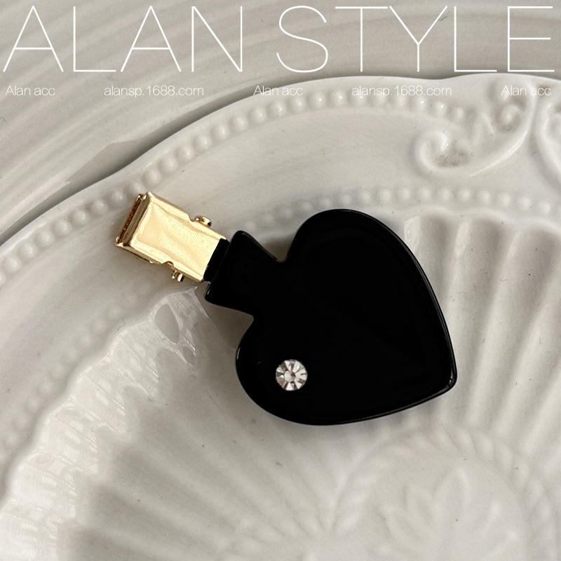 Alan Sweet Girly Star Love ダイヤモンド付きプリンセスヘッドバングヘアクリップ酢酸繊細なヘアクリップサイドクリップ|undefined