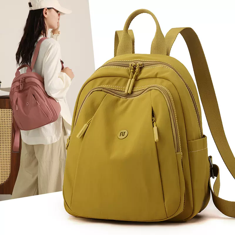 牛津布双肩包女士休闲时尚尼龙旅行背包帆布妈妈包百搭单肩斜挎包