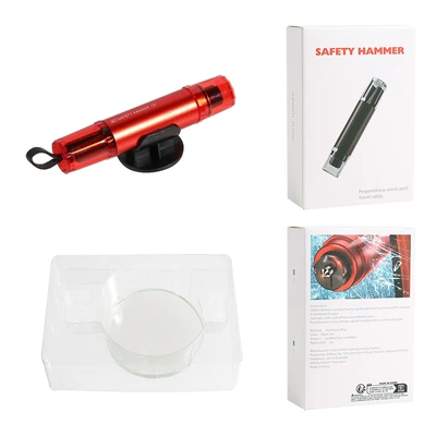 Multi-Functional Car Window-Breaking Tool, Essential | Qəza çəkici - full-english-packaging-red-with-test-glass-storage-base