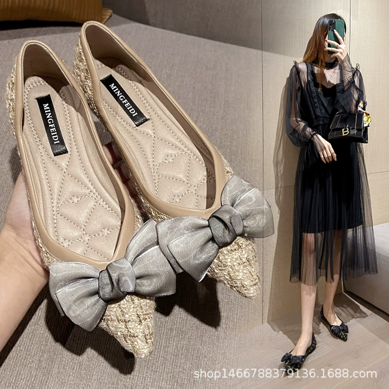 Одиночные туфли женские туфли на плоской подошве 2023 Ранняя весна женские туфли больших размеров 41-43 на плоской подошве Joker корейские женские половники для беременных с мягкой подошвой