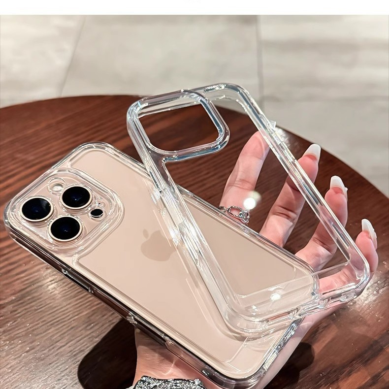 Estuche espacial simple y transparente de gran agujero para iPhone 15/16ProMax Estuche para teléfono móvil Mate60P para hombres y mujeres 70 duro