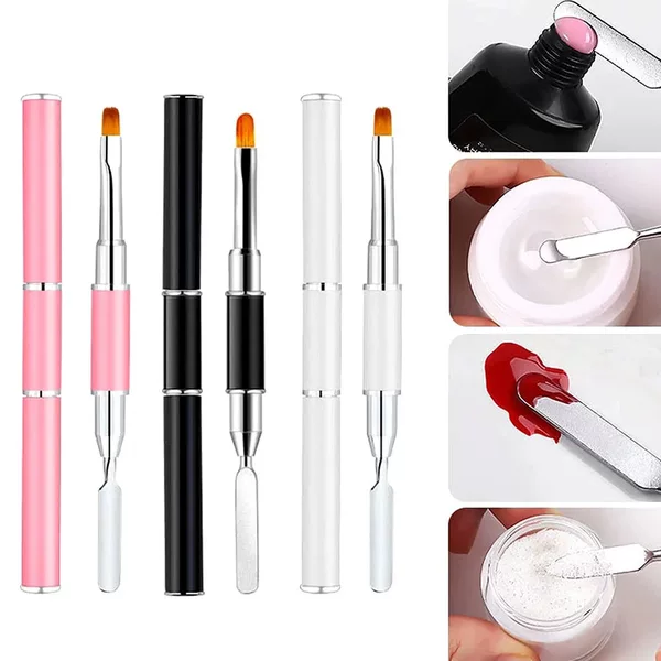 Multifunctional Nail Art Pen, Dual-Purpose Nail Art Phototherapy Pen, Steel Pusher, Gel Embossing Stick, Nail Art Brush