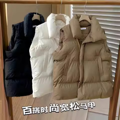 棉马甲女新款无袖棉服背心外穿马夹外套潮秋冬简约背心女棉马夹批