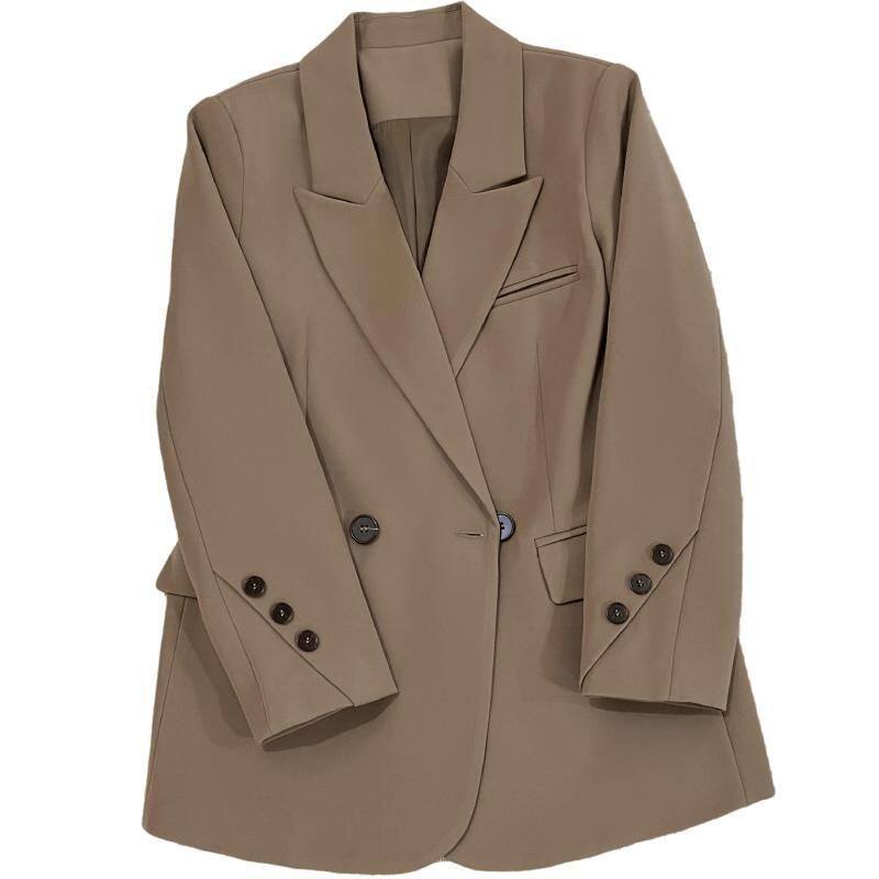 Áo vest nữ dáng suông rộng cổ vest tay dài phối túi, chất liệu polyester cao cấp — Màu xanh bạc hà chi tiết 5