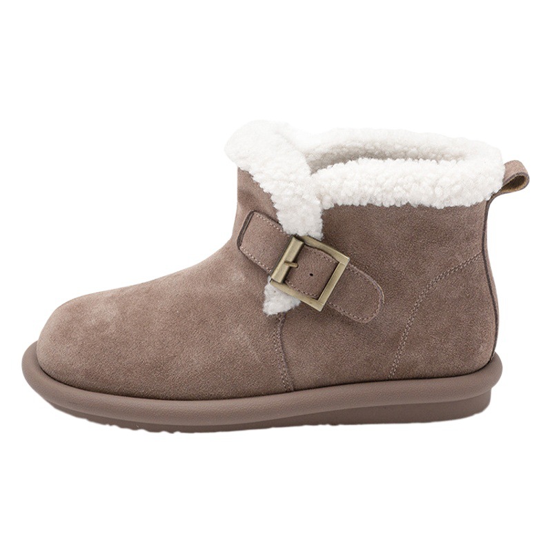 Botas de nieve Aogushiden para mujer, nueva moda primavera 2025, estilo coreano informal, botas cortas hasta la pantorrilla, básicas y cómodas