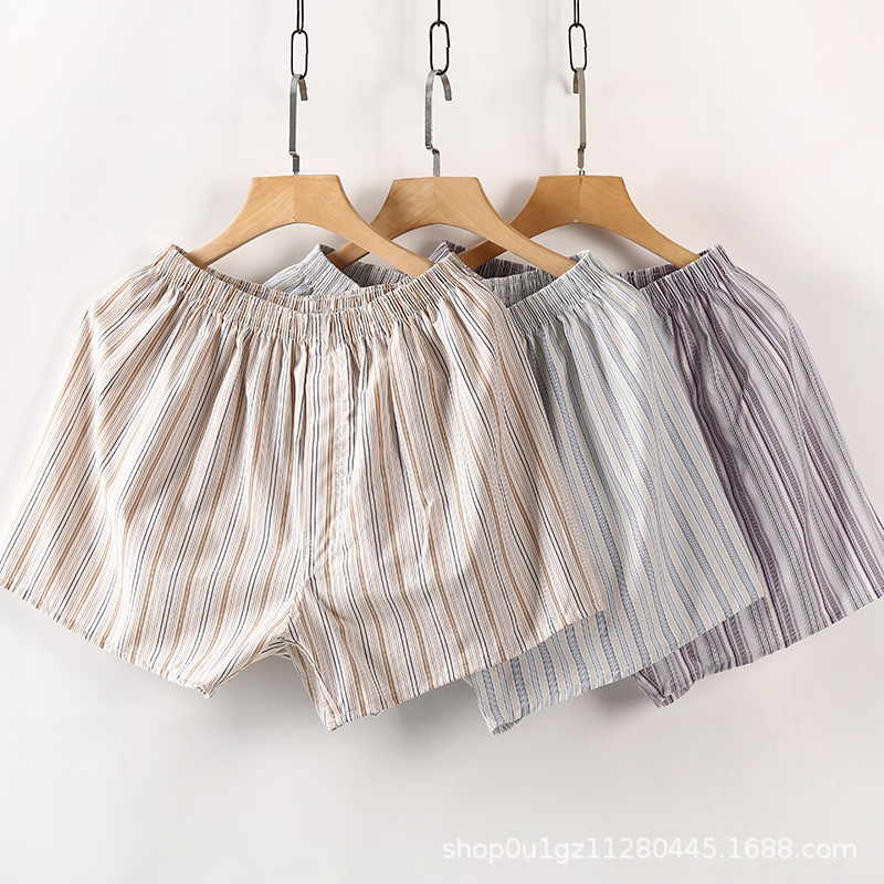 Arrot Pants Men's Cotton Plus Size Boxer Underwear Middle-aged and Elderly Loose Home Pajama Pants Youth Short Pants