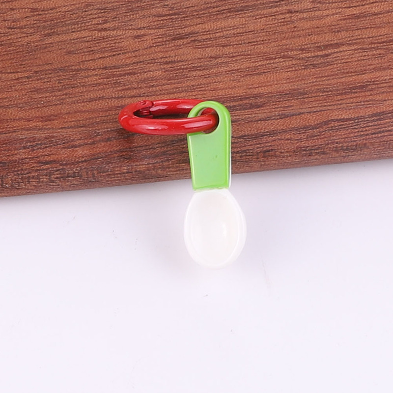 Simulated Spoon Keychain Pendant AirPods Protective Cover Headphone Shell Pendant DIY Mobile Phone Case Chain Wrist Strap