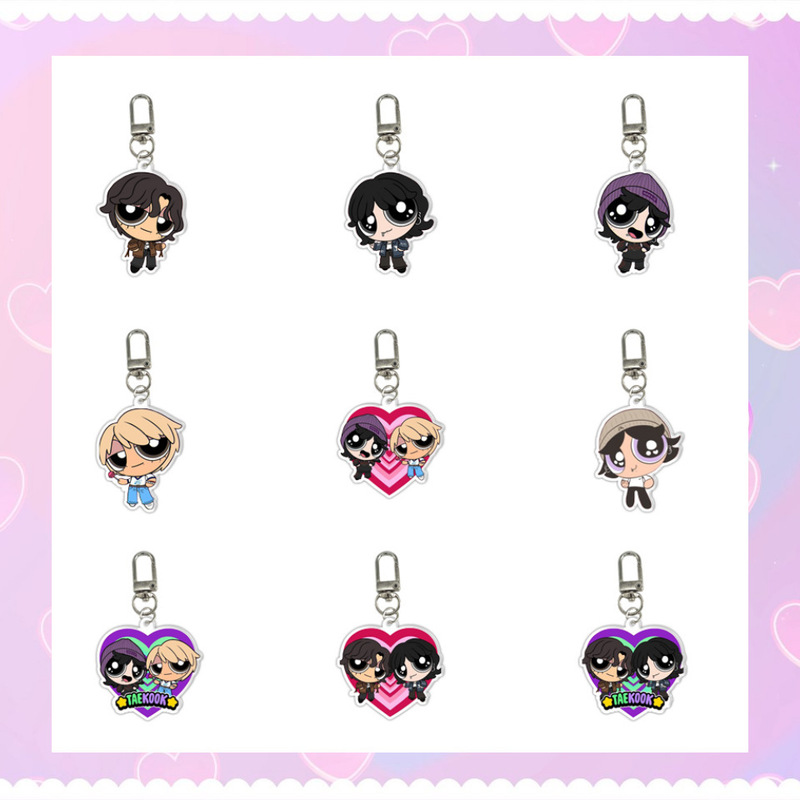 Bts Cartoon Star Support Jungkook Jungkook V Kim Taehyung Acrylic Door Buckle Keychain