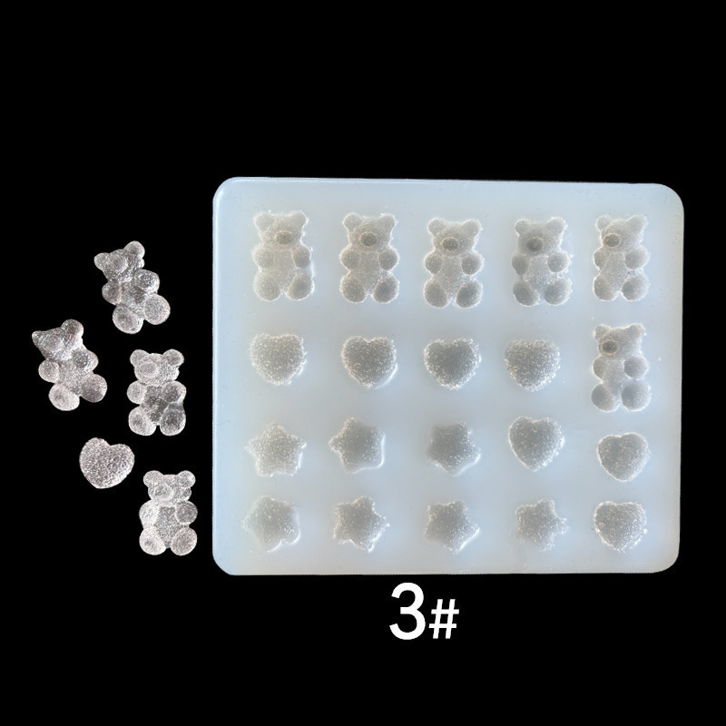 Hecho a mano epoxi azúcar molde de uñas oso amor gato garra azúcar alimentos y jugar arcilla aromaterapia vela molde de silicona