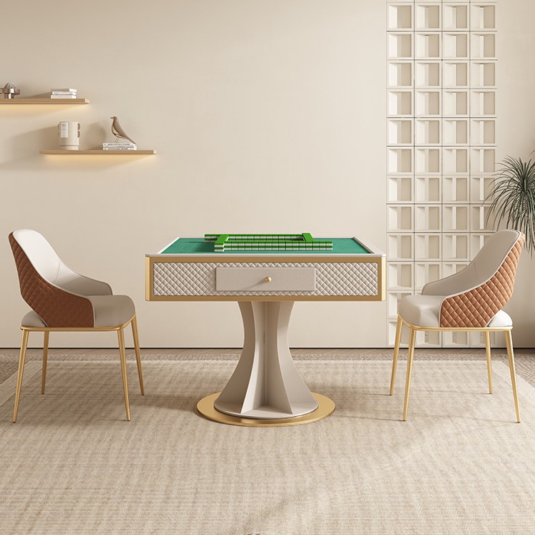 Mesa de mahjong automática, mesa de comedor de doble uso, simple, ligera, de lujo, pequeño apartamento, mesa de comedor de placa de roca para el hogar, máquina de mahjong silenciosa multifuncional