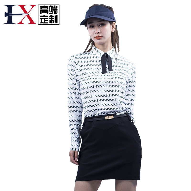 Han Xiong custom high-end golf clothing sportswear sports top long sleeve golf Korean women's suit golf