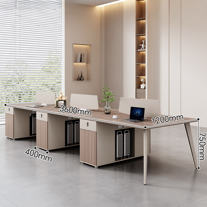 Mesa de oficina de venta directa de fábrica de doble posición de personal de escritorio de pantalla de escritorio de finanzas de escritorio de oficina moderna y simple