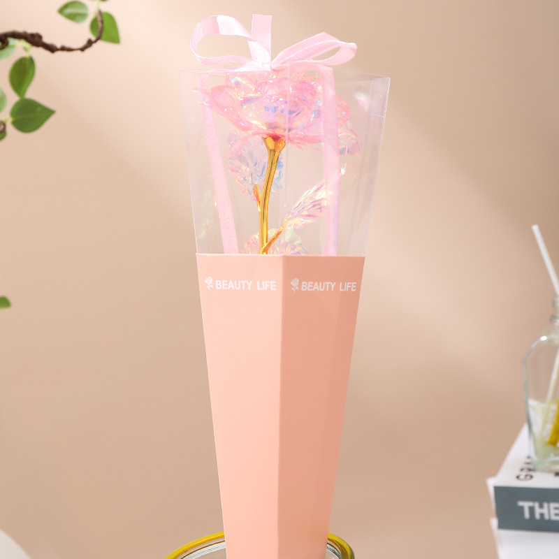 Caja de regalo de flores para el día de San Valentín, productos acabados de imitación de flores de oro, flores simples, regalos de alta calidad