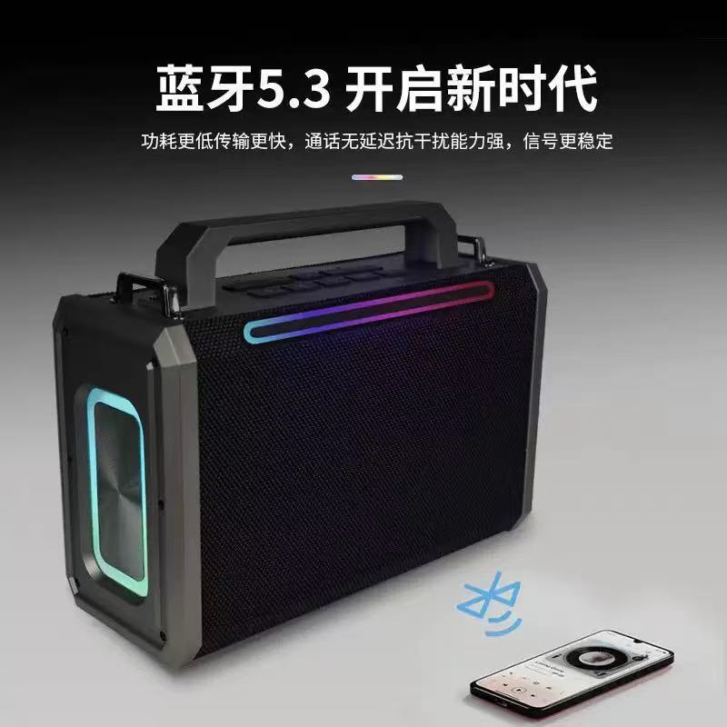 屋外カラオケ用Bluetoothスピーカー、スクエアダンス用低音スピーカー、マイク付き、ポータブルKTVスピーカー、高出力スピーカー|undefined