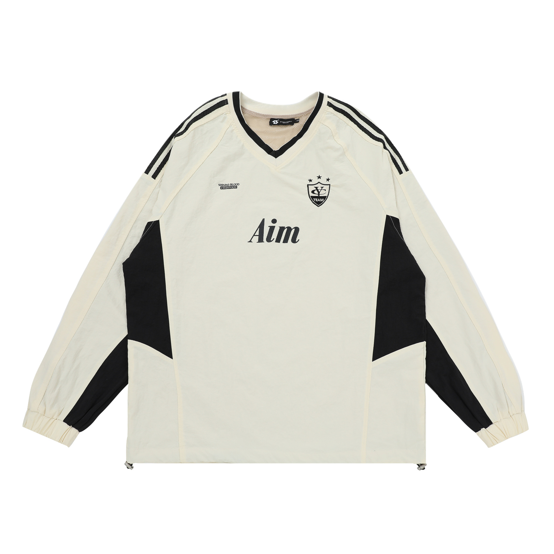 QIANYAO MEN'S | ヨーロッパとアメリカのレトロなコントラストカラーの速乾性長袖Tシャツ、ゆったりとしたレイジースタイルの秋のトレンドジャージスポーツトップ