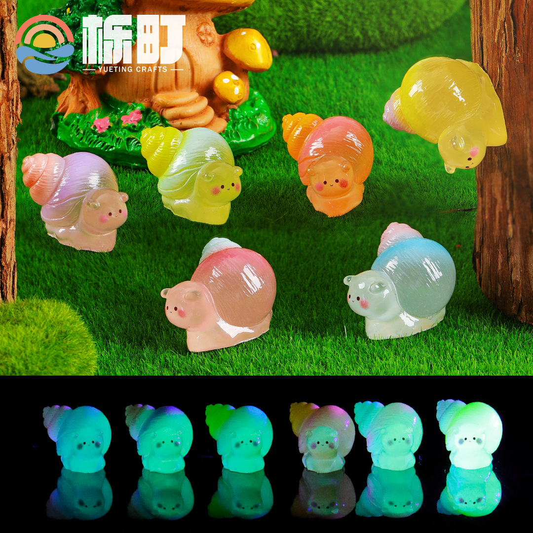 Musgo micro paisaje creativo luminoso color caracol jardinería decoración de bricolaje bolsa ciega accesorios colgantes pequeños adornos