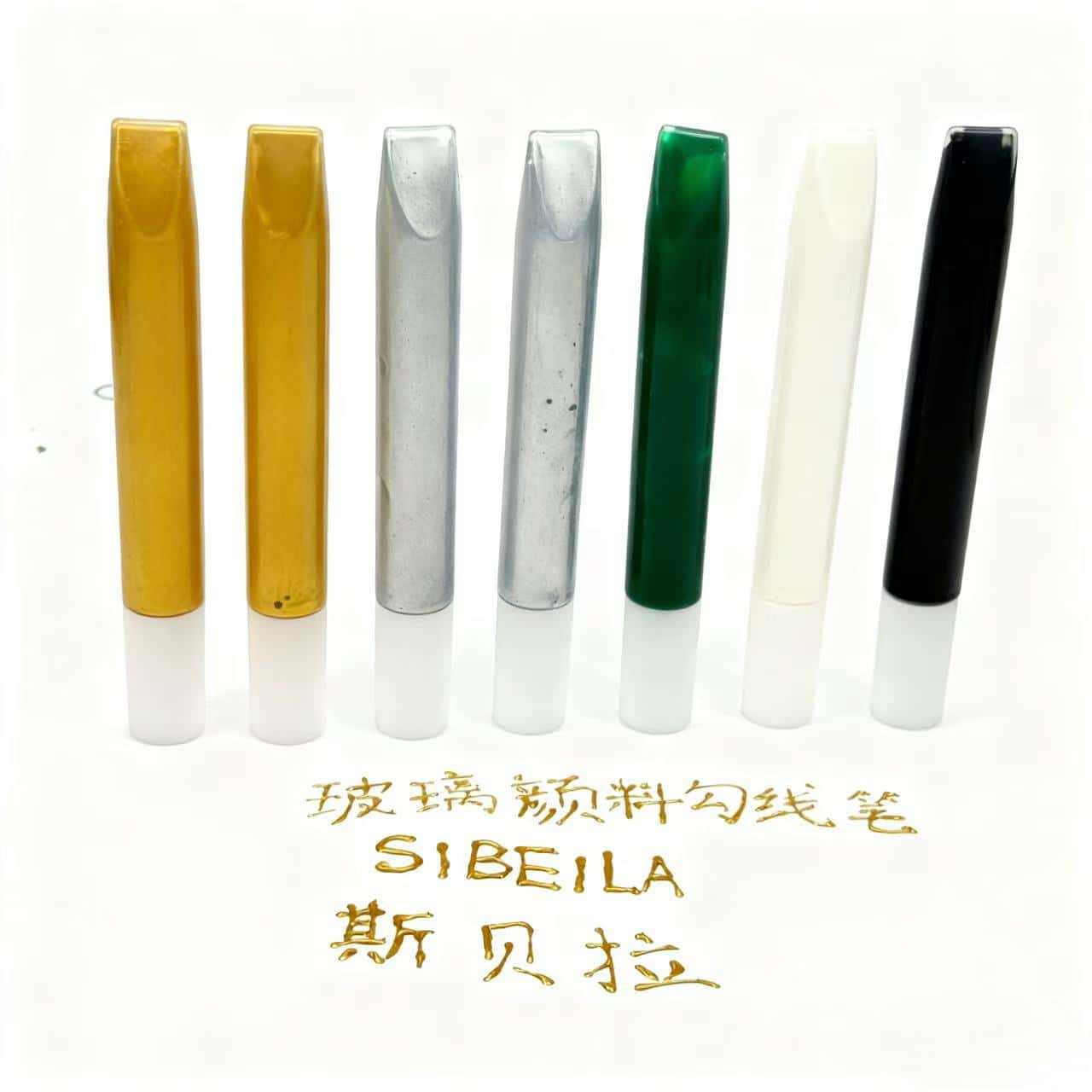 Dorado 3D estereoscópio lápiz di-vidrio pintura dorado y plata lápiz de acrílico transparente lápiz de acrílico impermeable