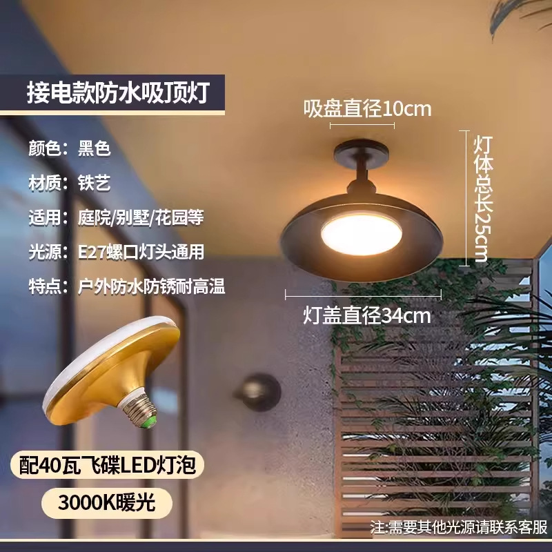 Electric model-pot lid ceiling lamp 13inch black