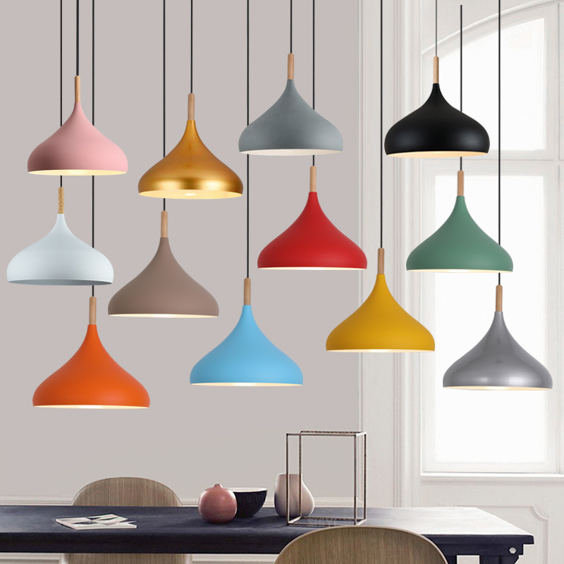 Industrial style restaurant chandelier color bar creative hot pot milk tea shop supermarket single simple barber shop lampshade