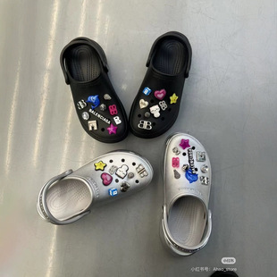 Cross-Border Adaptation of Paris Croc Shoes Summer Men's and Women's Couple Slippers Sandals Beach Shoes