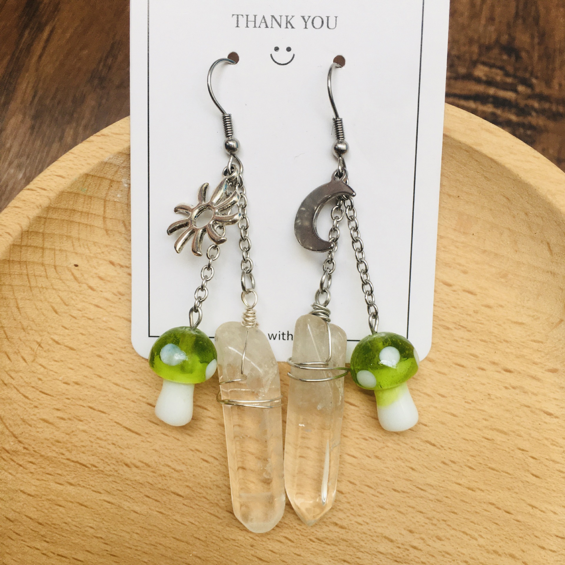 1 Pair Quantity Daily Occasion 1 Pair Casual Mushroom Crystal Drop Earrings