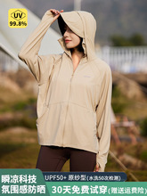 UPF50+防晒衣女夏季黑胶帽檐可拆卸防紫外线薄款户外冰丝透气外套