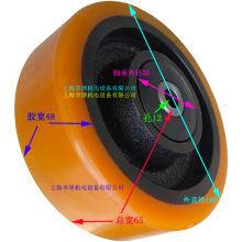 1.2吨林德电动堆高机平衡轮辅助轮胎150×48×60 IDM聚氨酯包胶轮