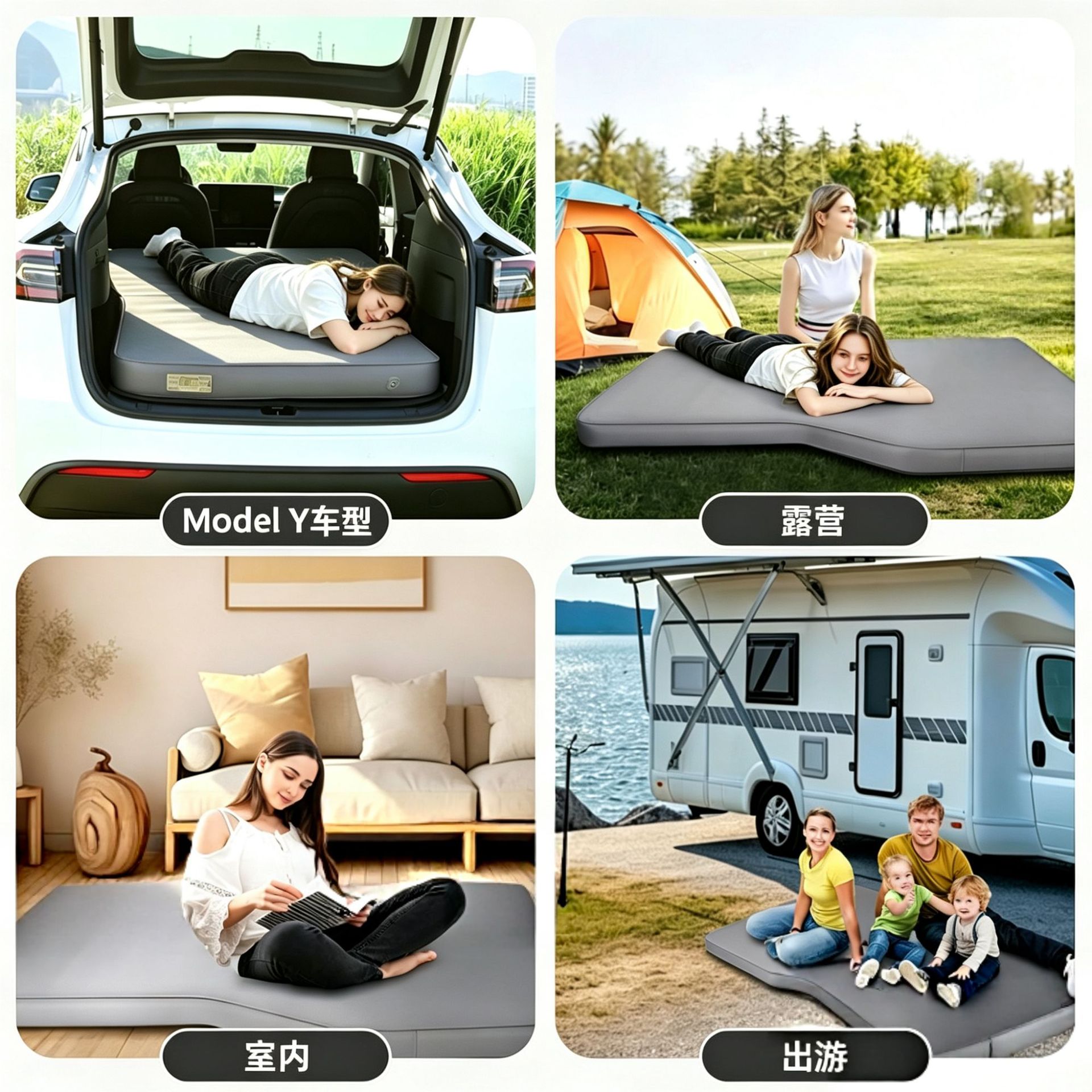 Tesla Special Car Mattress, Travel Outdoor Camping Automatic Inflatable Bed, Car Supplies