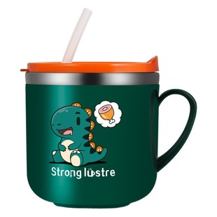 316 Stainless Steel Children's Water Cup Kindergarten Baby Milk Cup Double Insulated Straw Cup Drinking Gift Cup