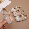 Children's footwear for princess girl's for leather shoes, crystal, soft sole, western style