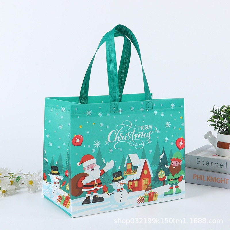 Bolso no tejido de Navidad bolso de mano logotipo personalizado gran película de dibujos animados transfronterizos alta sensación bolsa de embalaje de regalo