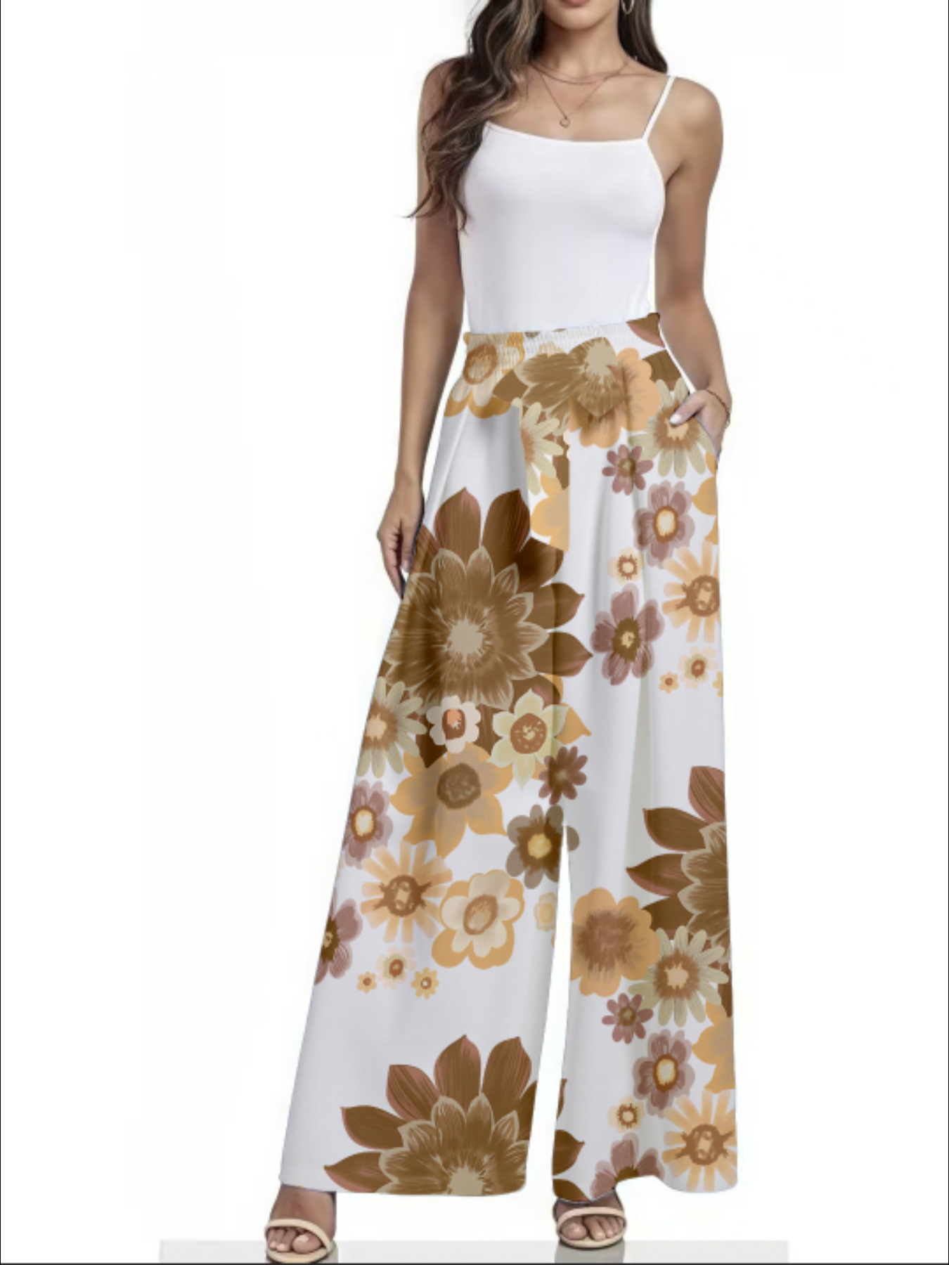 2025 europeo y americano transfronterizo Amazon primavera y verano nuevo estilo pantalones anchos para mujer bowknot pantalones casuales con pliegues de cintura alta sueltos image 4