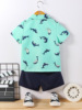 Summer cartoon shirt for boys, thin shorts, set, cardigan, pijama