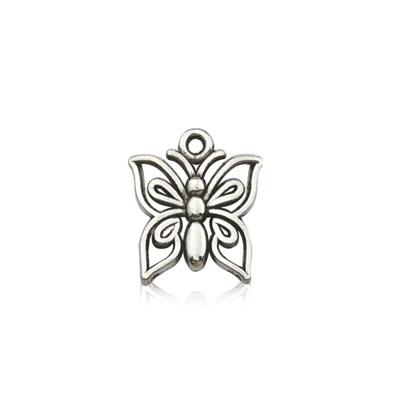 Venta transfronteriza de colgante de aleación de plata Xizanga con forma de mariposa, hecho a mano, para collar, pulsera, accesorio de joyería, venta al por mayor.